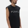 Tanktop mit Kristall-Schriftzug