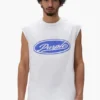 Tanktop mit Pailletten-Schriftzug