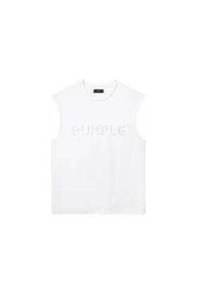 Tanktop mit Wortmarke und Perlenverzierung
