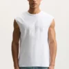 Tanktop mit Wortmarke und Perlenverzierung