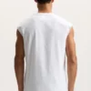 Tanktop mit Wortmarke und Perlenverzierung