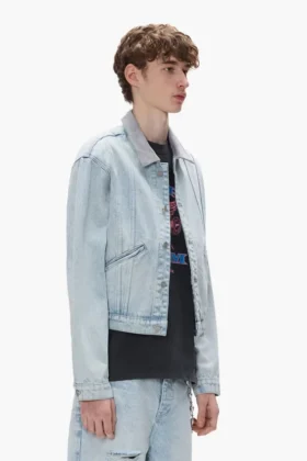 Trucker-Jacke mit kontrastierendem Kragen