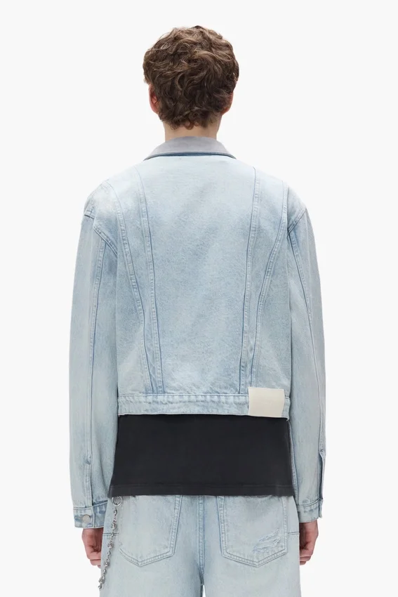 Trucker-Jacke mit kontrastierendem Kragen