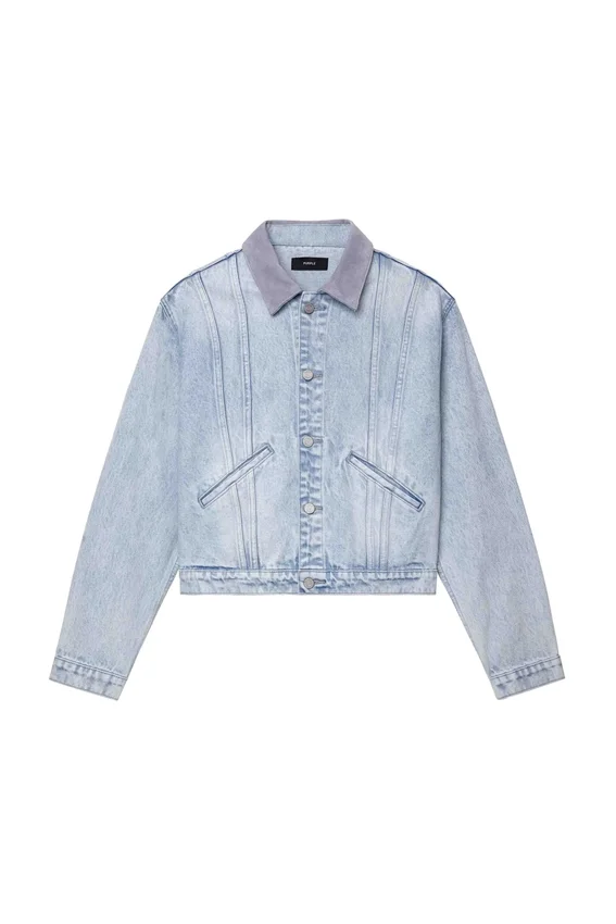 Trucker-Jacke mit kontrastierendem Kragen