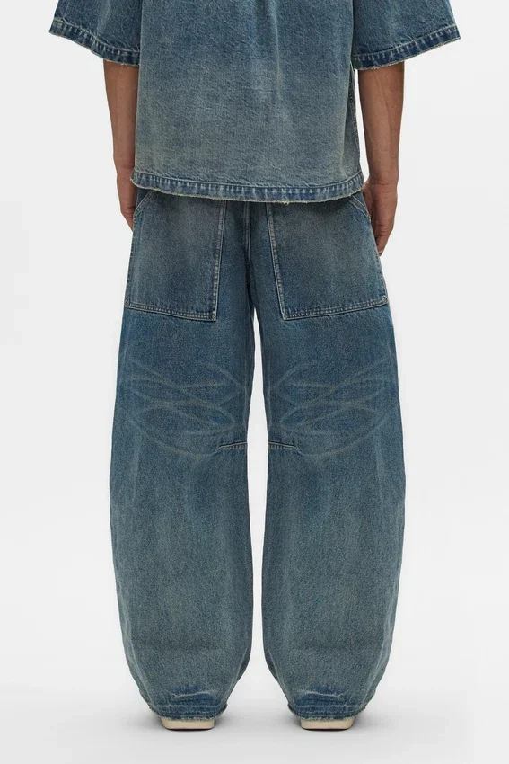 Workwear-Jeans mit ausgestelltem Bein